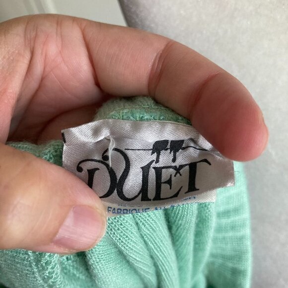 DUET Vintage 2 Piece Knit Skirt Set Mint Green Pastel US S/M - Picture 8 of 8